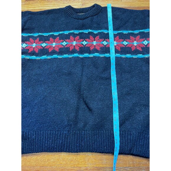 Vintage Eddie Bauer Wool Sweater Mens Size Large Snowflake Fair Isle - Picture 3 of 5